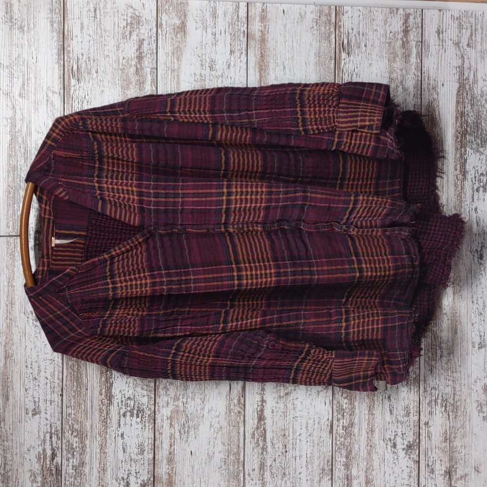 Free people purple flannel tunic